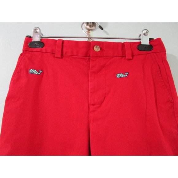 Vineyard Vines Candy Cane Strip Whale Embroidered Red Holiday Pants Boys 12 GUC - Picture 14 of 16
